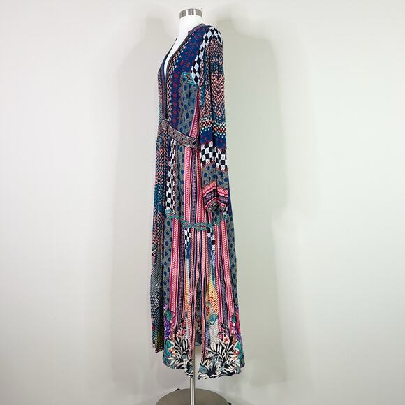 Anthropologie | Bhanuni by Jyoti Patterned Maxi Long Sleeve Slit Boho Maci Dress - Picture 12 of 16